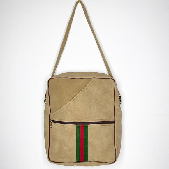 Vintage Hazel Tan Travel Unisex Shoulder Bag - Picture 1 of 7